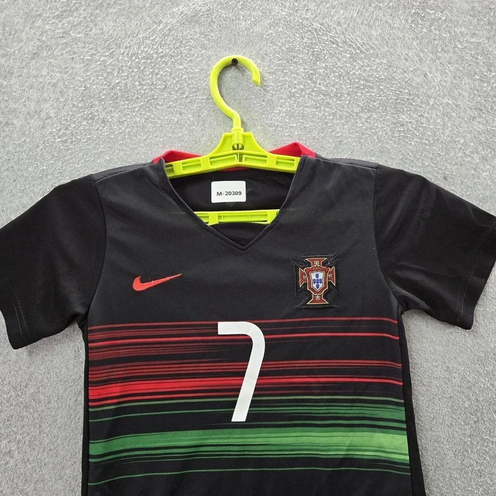 Portugal National Team‎ Boys Jersey 16 Black 2016 Away Nike Cristiano Ronaldo 7